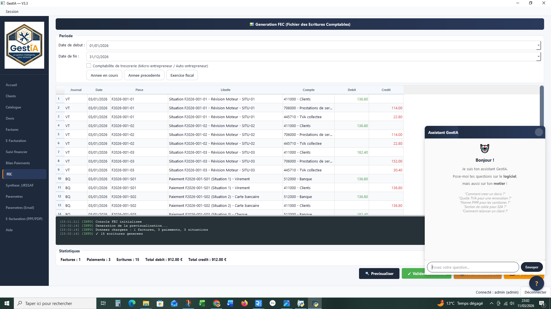GestIA — FEC et Assistant IA
